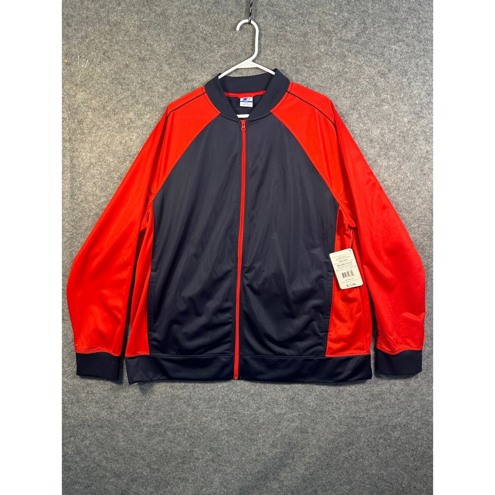 Starter Mens Track Jacket 2XL Big Dark‎ Navy Red Full Zip RM15442B NWT